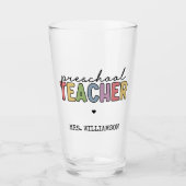 Personalisierte Geschenke für Vorschullehrer Glas (Vorderseite)