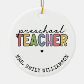 Personalisierte Geschenke für Vorschullehrer Keramik Ornament (Vorne)