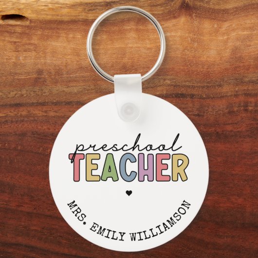 Personalisierte Geschenke für Vorschullehrer Schlüsselanhänger (Vorderseite)