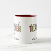 Personalisierte Geschenke für Vorschullehrer Zweifarbige Tasse (Mittel)
