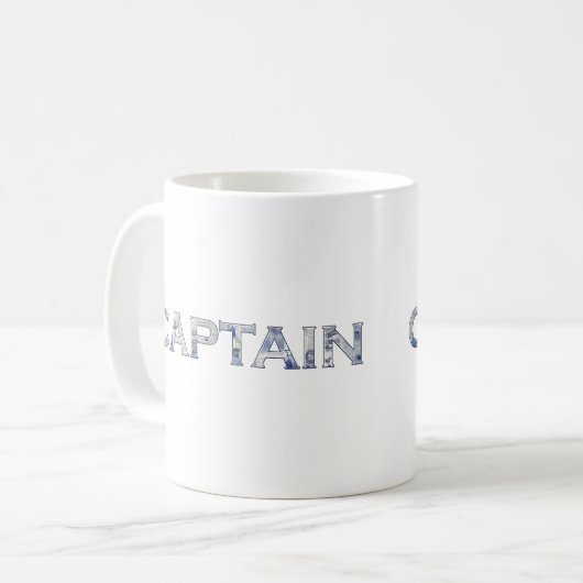 Personalisierte Geschenke Kapitäns Kaffeetasse (Vorderseite Links)