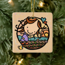 Personalisierte Geschenke Lieben Gärtnerland Girl Keramikornament