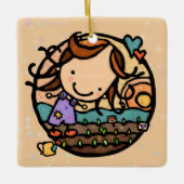 Personalisierte Geschenke Lieben Gärtnerland Girl Keramikornament (Vorderseite)