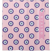 Personalisierte Geschenke mit Böser-Augen-Muster i Duschvorhang (Vorderseite)