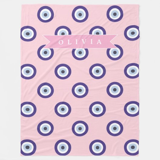 Personalisierte Geschenke mit Böser-Augen-Muster i Fleecedecke (Vorderseite)