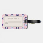 Personalisierte Geschenke mit Böser-Augen-Muster i Gepäckanhänger (Rückseite horizontal)