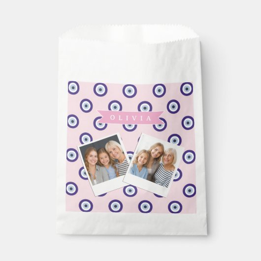 Personalisierte Geschenke mit Böser-Augen-Muster i Geschenktütchen (Vorderseite)