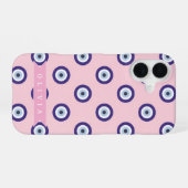 Personalisierte Geschenke mit Böser-Augen-Muster i iPhone 16 Hülle (Rückseite (Horizontal))