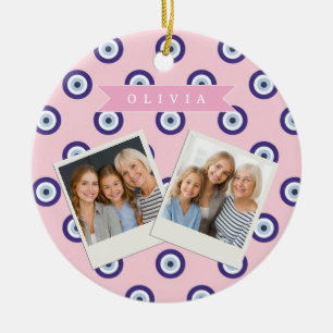 Personalisierte Geschenke mit Böser-Augen-Muster i Keramik Ornament