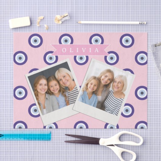 Personalisierte Geschenke mit Böser-Augen-Muster i Seidenpapier (Handwerk)