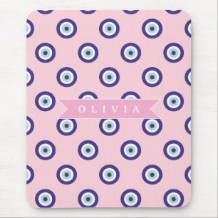 Personalisierte Geschenke mit rosa bösen Augen-Mus Mousepad