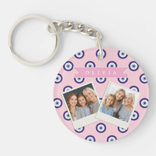 Personalisierte Geschenke mit rosa bösen Augen-Mus Schlüsselanhänger