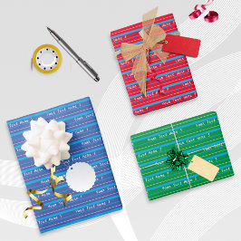 Personalisierte Geschenke mit Rot-Grün-Blau Geschenkpapier Set