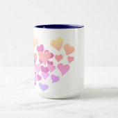 Personalisierte Geschenke Valentinstag, rosa Herze Tasse (Zentrum)
