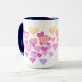 Personalisierte Geschenke Valentinstag, rosa Herze Tasse (Vorderseite Links)