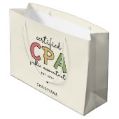 Personalisierte Geschenke von Wirtschaftsprüfern m Große Geschenktüte (Rückseite Schrägansicht)