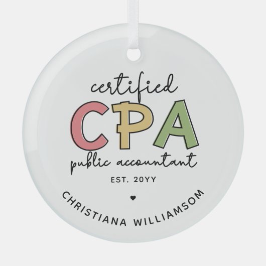 Personalisierte Geschenke von Wirtschaftsprüfern m Ornament Aus Glas (Vorderseite)