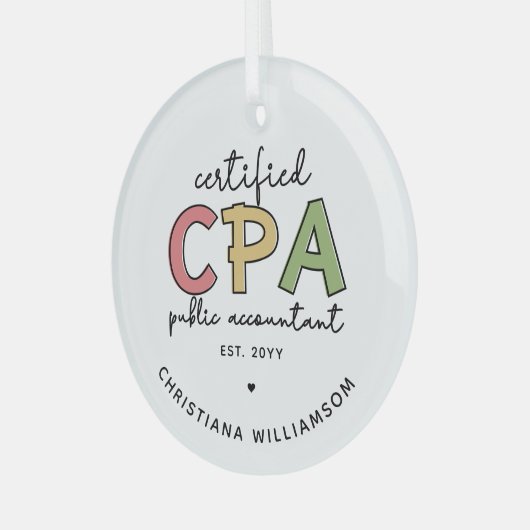 Personalisierte Geschenke von Wirtschaftsprüfern m Ornament Aus Glas (Vorderseite links)