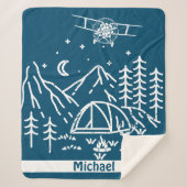 Personalisierte Geschenke Woodland Mountain Flugze Sherpadecke (Vorderseite)