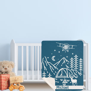 Personalisierte Geschenke Woodland Mountain Flugze Sherpadecke