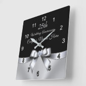 Personalisierte Geschenke zum 25-jährigen Hochzeit Quadratische Wanduhr (Winkel)