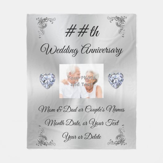 Personalisierte Geschenke zum Jahrestag Fleecedecke (Vorderseite)