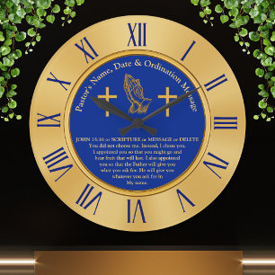 Personalisierte Geschenke zur Ordination von Pasto Große Wanduhr