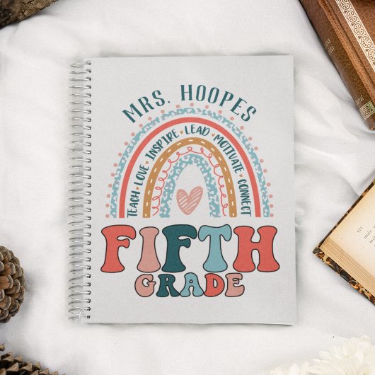 personalisierte Geschenkidee Rainbow Spiral Notizblock