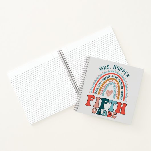 personalisierte Geschenkidee Rainbow Spiral Notizblock (Innenseite)