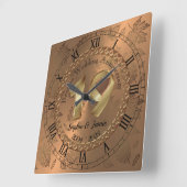 Personalisierte Geschenkidee zum 19. Bronze-Jubilä Quadratische Wanduhr (Winkel)