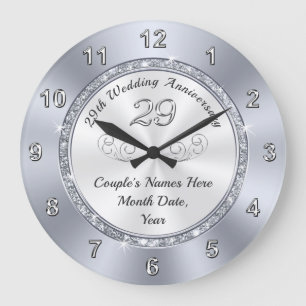 Personalisierte Geschenkideen zum 29-jährigen Jubi Große Wanduhr