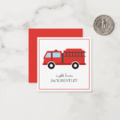 Personalisierte Geschenkkarten für Feuerwehrfahrze Mitteilungskarte (Vorderseite/Rückseite Beispiel)