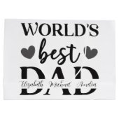 Personalisierte Geschenktasche „Bester Papa der We Große Geschenktüte (Rückseite)