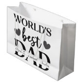 Personalisierte Geschenktasche „Bester Papa der We Große Geschenktüte (Vorderseite Schrägansicht)
