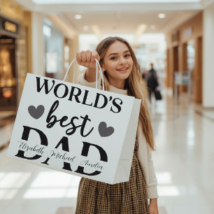 Personalisierte Geschenktasche „Bester Papa der We Große Geschenktüte