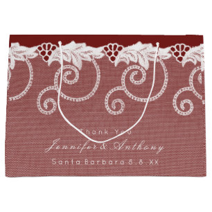 Personalisierte Geschenktasche Burgundy Red Royal  Große Geschenktüte
