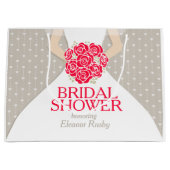 Personalisierte Geschenktasche der Brautpartybraut Große Geschenktüte (Vorderseite)