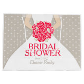 Personalisierte Geschenktasche der Brautpartybraut Große Geschenktüte (Rückseite)