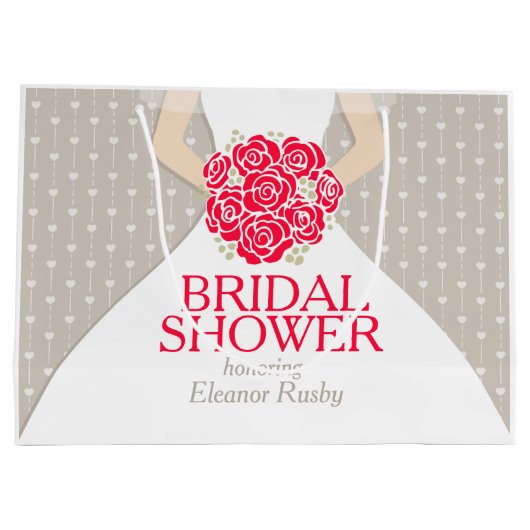 Personalisierte Geschenktasche der Brautpartybraut Große Geschenktüte (Rückseite)