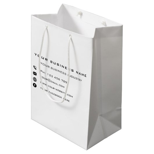 Personalisierte Geschenktasche für kundenspezifisc Mittlere Geschenktüte (Vorderseite Schrägansicht)