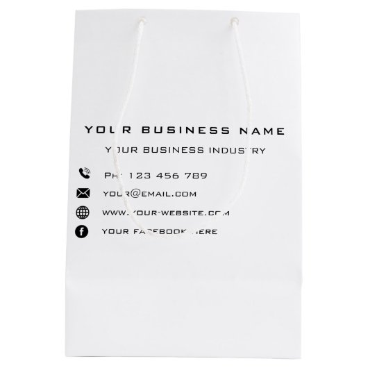 Personalisierte Geschenktasche für kundenspezifisc Mittlere Geschenktüte (Rückseite)