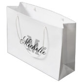 Personalisierte Geschenktasche mit schicker Bezeic Große Geschenktüte (Rückseite Schrägansicht)