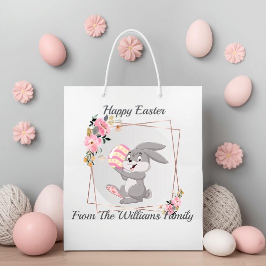 Personalisierte Geschenktüte Grauer Osterhase
