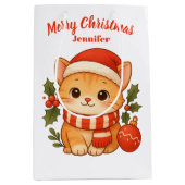 Personalisierte Geschenktüte Süße Katze Frohe Weih (Vorderseite)