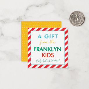 Personalisierte Geschenkverpackung mit Regenbogen Mitteilungskarte