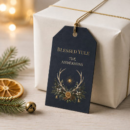 Personalisierte Gesegnete Yule-Familien-Geschenkan Geschenkanhänger
