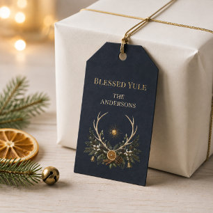 Personalisierte Gesegnete Yule-Familien-Geschenkan Geschenkanhänger