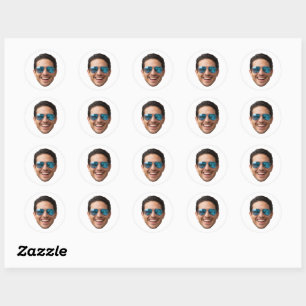 Personalisierte Gesicht-Aufkleber Foto Individuell Runder Aufkleber