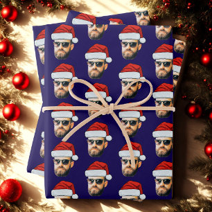 Personalisierte Gesicht Santa Hut Foto Weihnachtsg Geschenkpapier Set