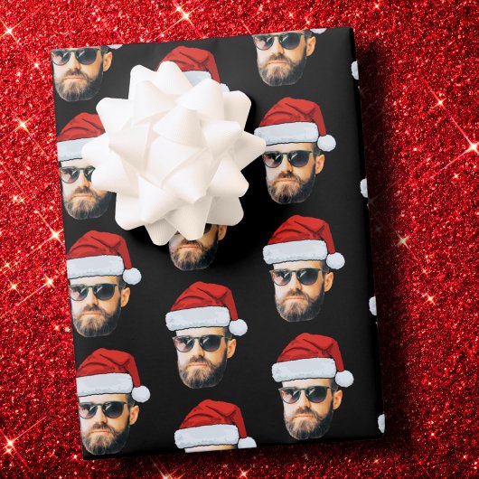 Personalisierte Gesicht Santa Hut Geschenkverpacku Geschenkpapier Set